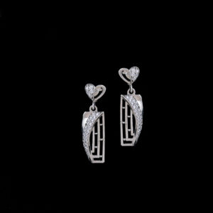 dazzling droplets silver earring