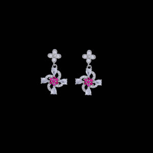 Lovela pink round cut earrings