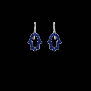 Blue snapchat shaped earrings
